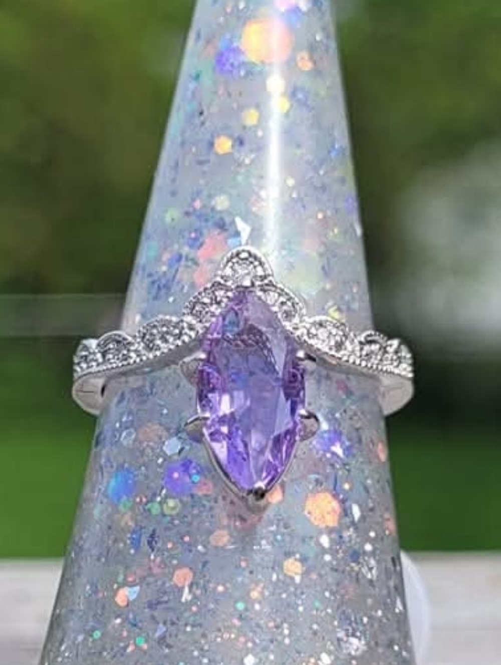 Bomb Party Ring - Size 7 - Lavender Quartz